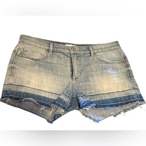 Loft Women's Distressed Ombre Denim Shorts - Light to Dark Blue